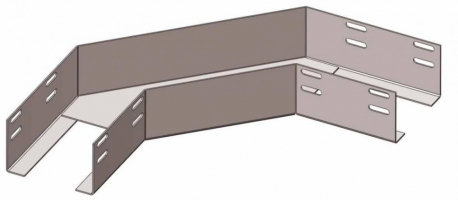 Лоток угловой перфорированный КГ 150х50 УТ1.5 поворот на 90 S1 оцинкованный