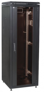 ITK Шкаф сетевой 19дюйм LINEA N 33U 600х1000 мм стеклянная передняя дверь, задняя перфорированная черный
