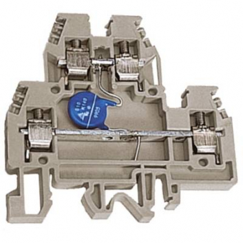 Зажим проходной двухуровневый серый DAS.4/V230 бежевый 4 кв.мм с варистором между уровнями 230 QUADRO
