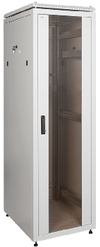 Шкаф сетевой 19дюйм ITK LINEA N 33U 600х600 мм стеклянная передняя дверь, задняя металлическая серый