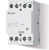 Контактор модульный 63А 2NO+2NC катушка 230В AC/DC механический индикатор AC/DC AgSnO2