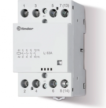 Контактор модульный 63А 2NO+2NC катушка 230В AC/DC механический индикатор AC/DC AgSnO2