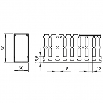 Короб перфорированный RL12 60x60 серый QUADRO