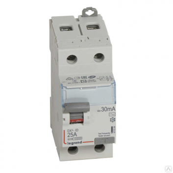 Выключатель дифференциального тока (УЗО) DX3 2П 25А Hpi 30мА