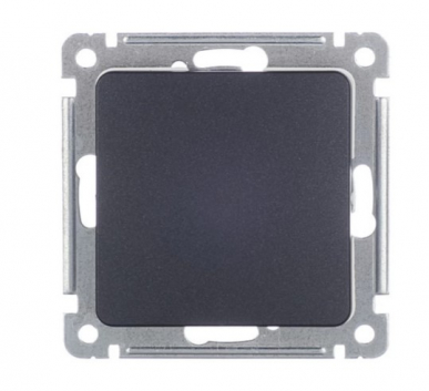 MASTER Выключатель одноклавишный скрытой установки, в рамку, черный