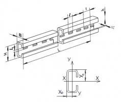 Перфопрофиль С-образный К101/1 грунтованный 25х10х1000 толщина 1.5