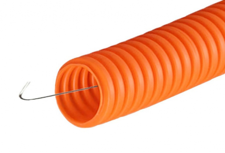 Труба гофрированная ПНД d25 с зондом оранжевая тяжелая (50м)