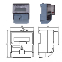 Счетчик электроэнергии Меркурий 201.8  однофазный однотарифный, 5(80), кл.точ. 1.0,  D, ЖКИ