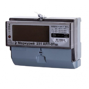 Счетчик электроэнергии Меркурий 231 ART-01 Ш трехфазный многотарифный 5(60) класс точности 1.0/2.0 D ЖКИ оптопорт