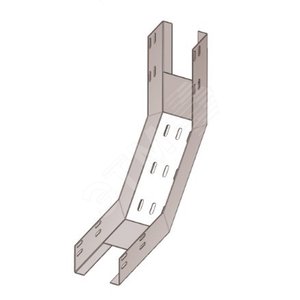 Лоток перфорированный КП 150х100 УТ1,5 для поворота трассы вверх на 90, оцинкованный лист, S1,5