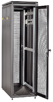 Шкаф сетевой 19дюйм LINEA N 33U 600х1000 мм с L-профилями перфные двери черный